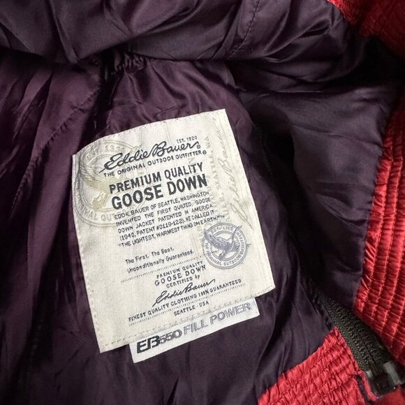 EDDIE BAUER Goose Down Designer Winter Puffer Parka Coat Jacket Womens Small - Picture 6 of 9